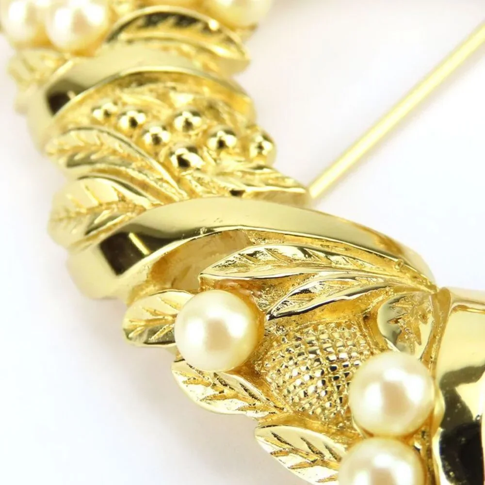 Christian Dior Brooch Metal Gold Wreath Plated Accessories - Picture 6 of 9